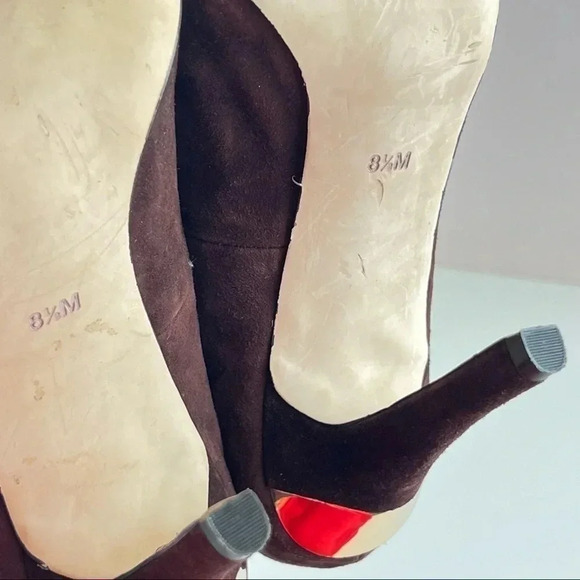 BAGLEY MISCHKA BROWN SUEDE HEELS CLASSIC PUMP SHOES SIZE 8.5 - Picture 11 of 16